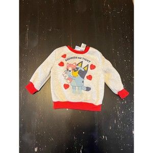 Bluey Heather Grey and Red "Squeeze me tight" Sweatshirt Size 18M